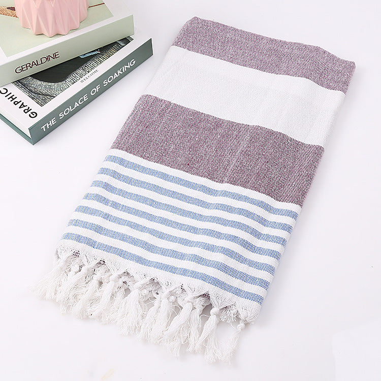 Celestine – Gestreepte Katoenen Strandhanddoek 100x180cm