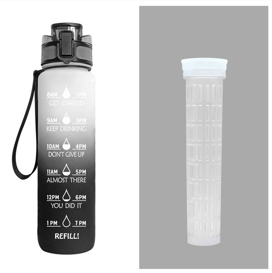 1L Motiverende Drinkfles met Tijdmarkeringen – Lekvrije BPA-vrije Tritan Sportfles – Kleurovergang Design