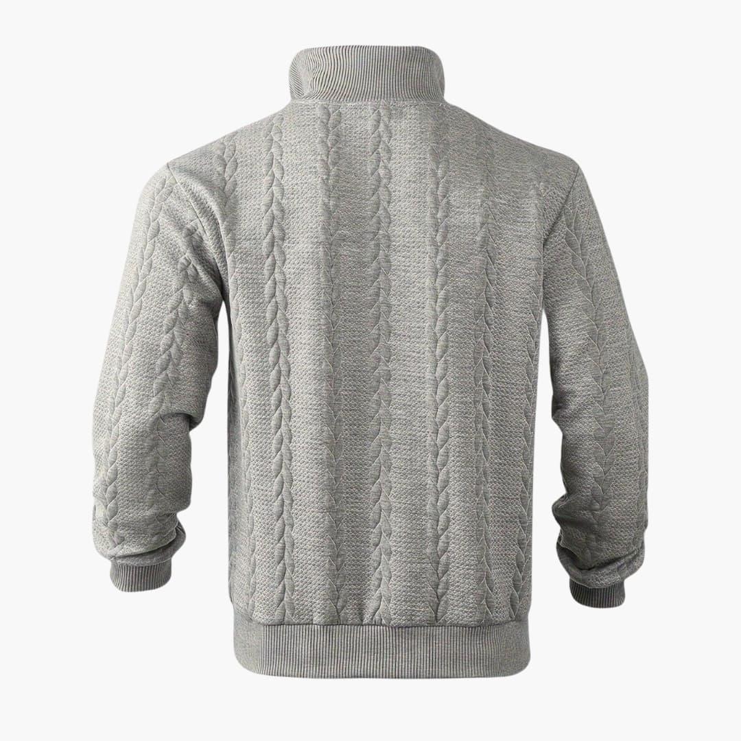 Men's Half-Zip Cable Knit Pullover Sweater for Casual and Everyday Style