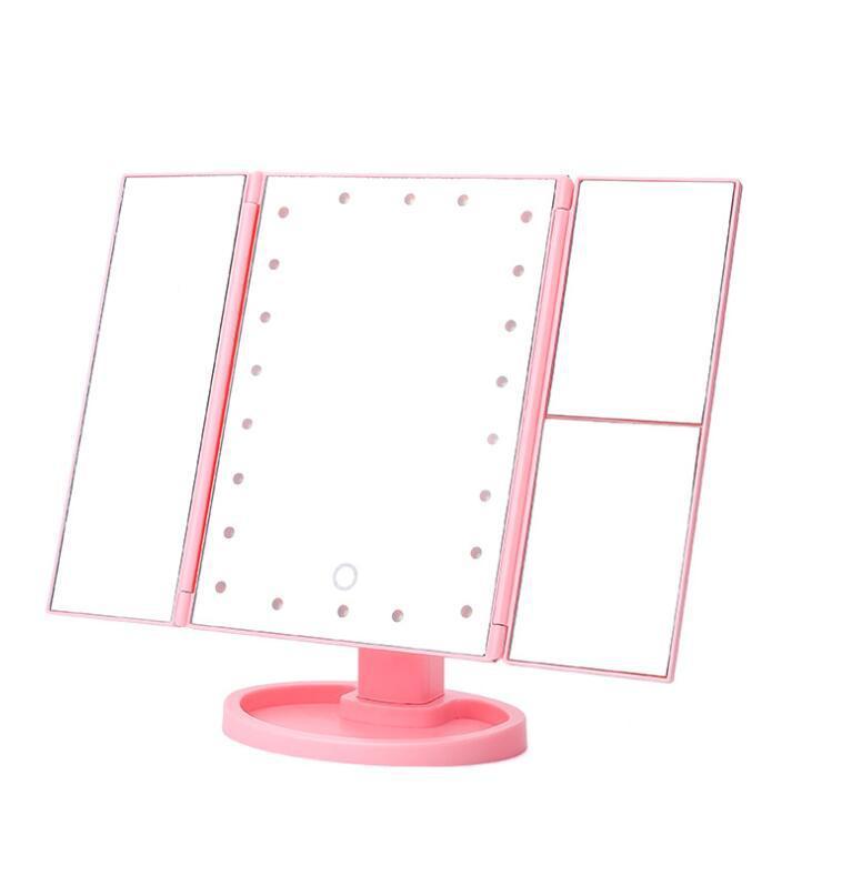 Orion – Driezijdige Opvouwbare Vergrotende Make-up Spiegel met Lamp
