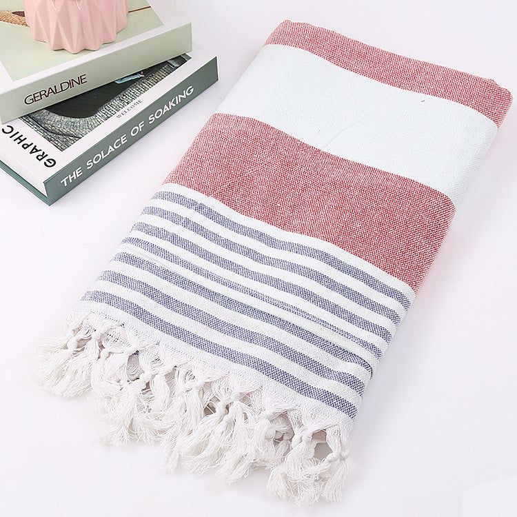 Celestine – Gestreepte Katoenen Strandhanddoek 100x180cm