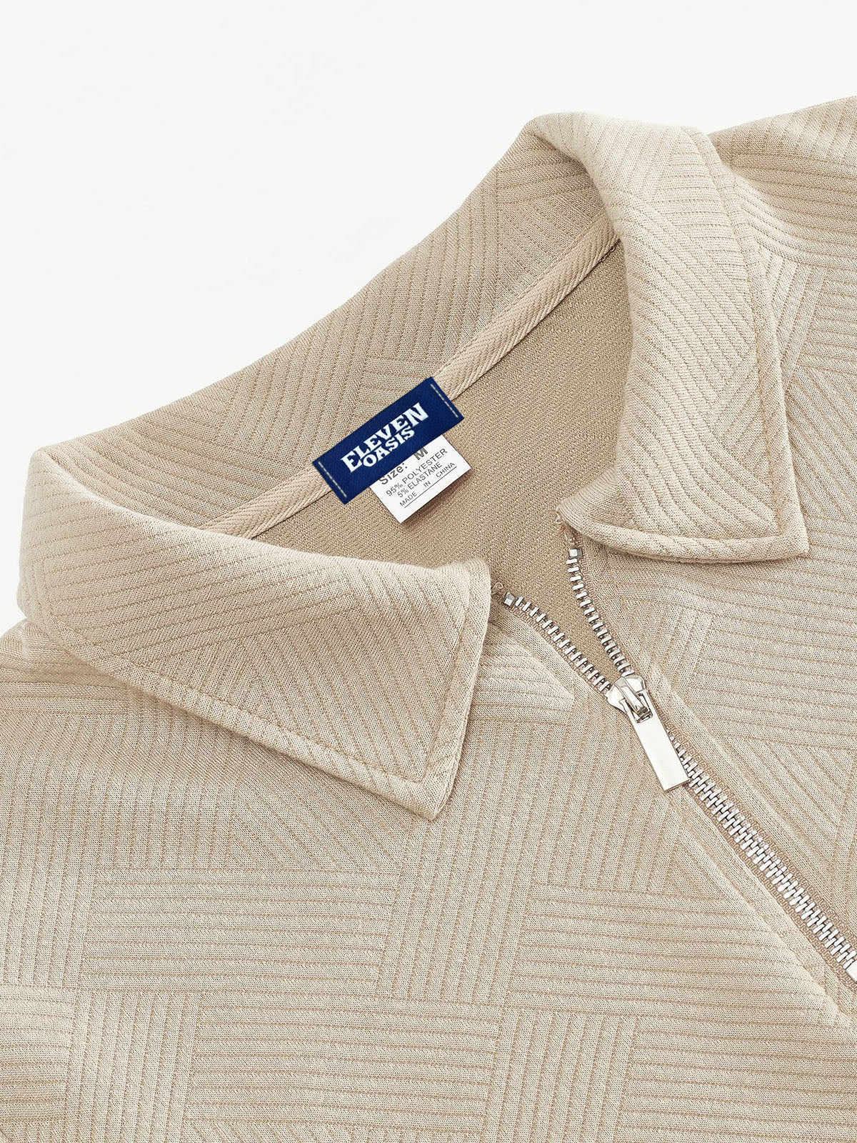 Men's Smart-Casual Half-Zip Patterned Pullover Sweatshirt