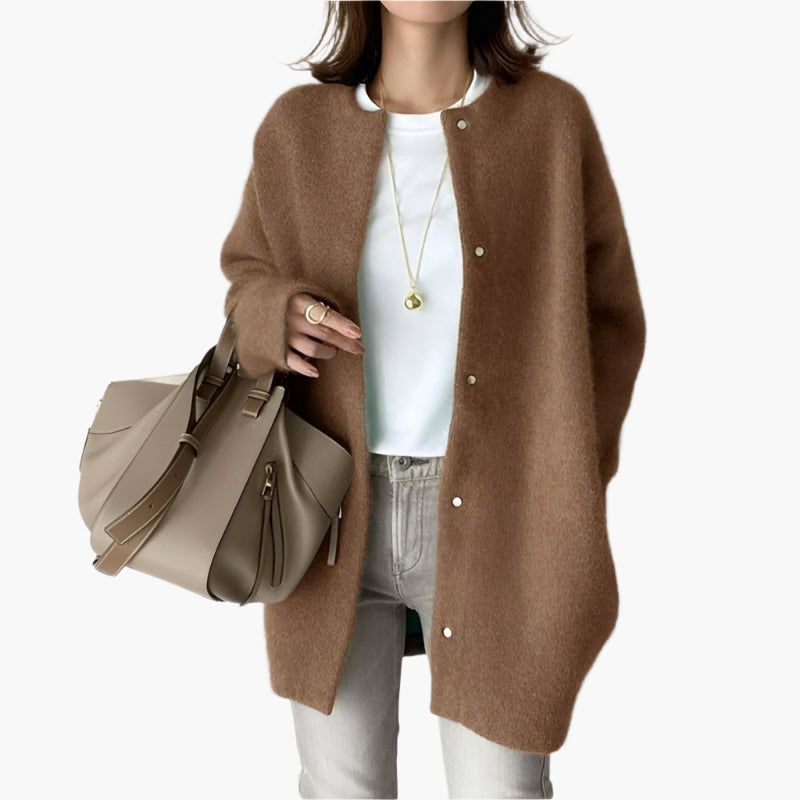 Women's Elegant Button-Up Cardigan Jacket – Casual Versatile Style