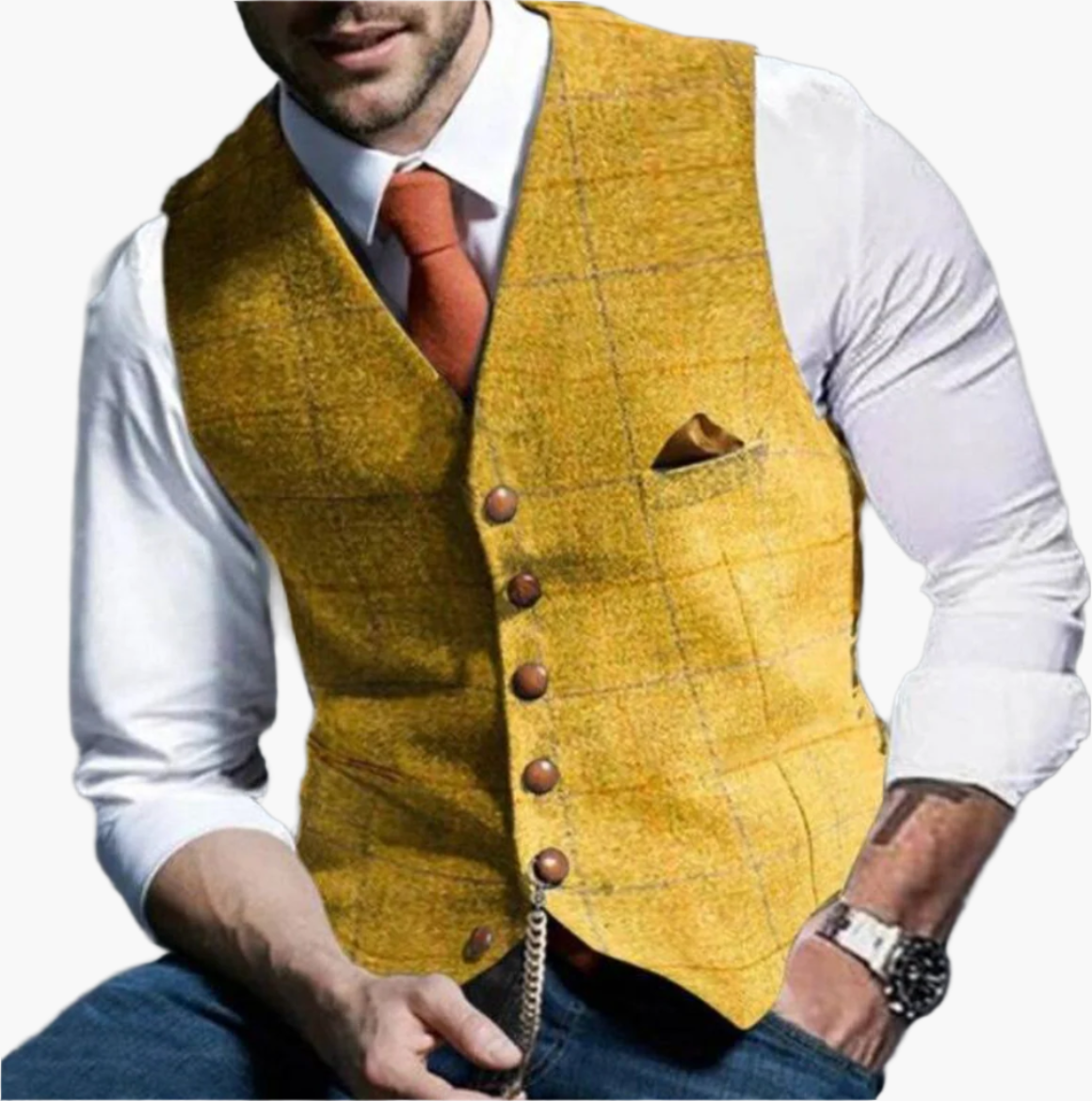Men's Vintage Waistcoat Classic Tailored Vest for Formal and Casual Outfits