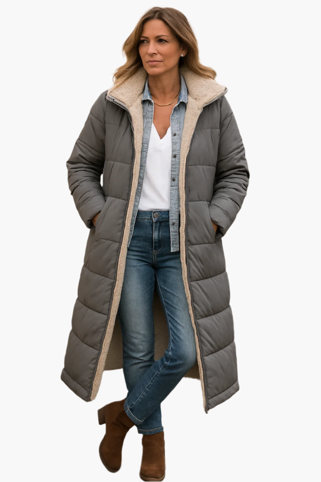 Women's Long Winter Coat with Hood – Versatile Stylish Warm Puffer for Cold Weather
