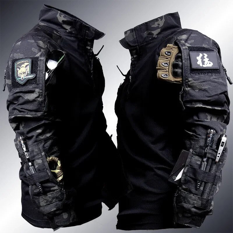 Men's Tactical Combat Suit Set – Military Style Utility Top and Pants for Outdoor and Duty Use