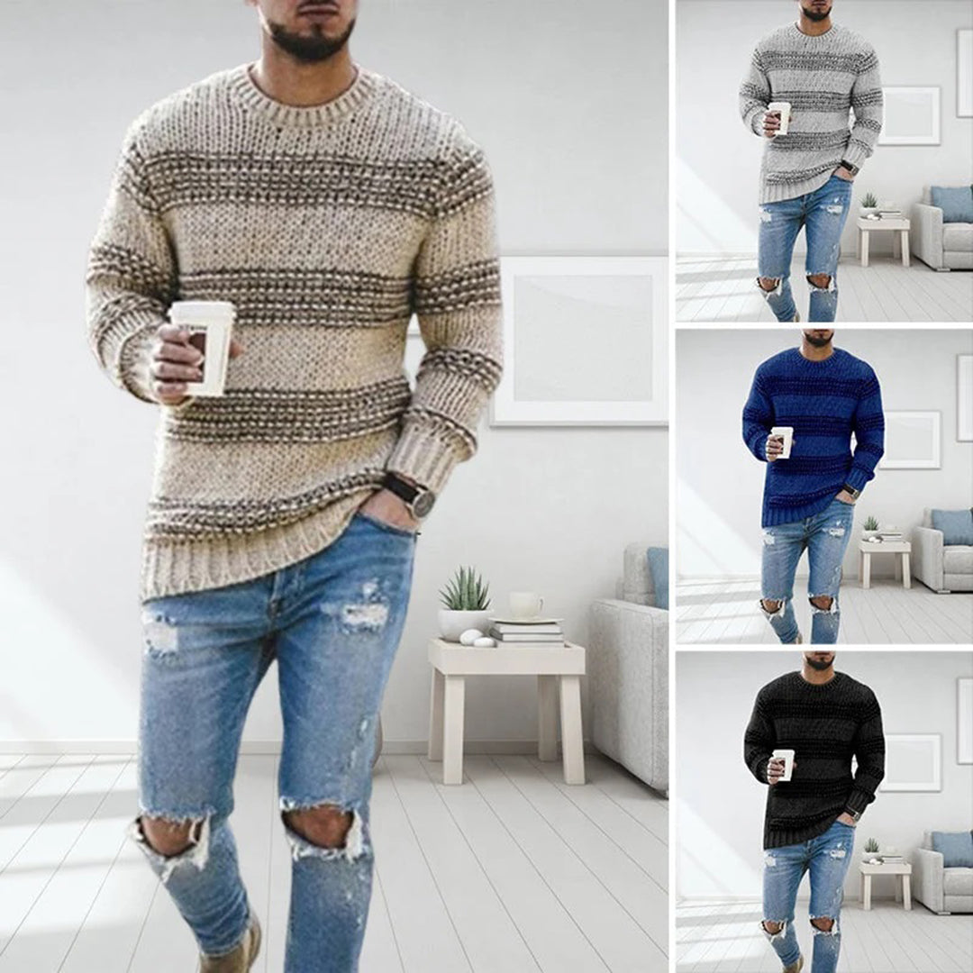 Men's Nordic-Style Chunky Knit Sweater – Casual Winter Fashion Pullover