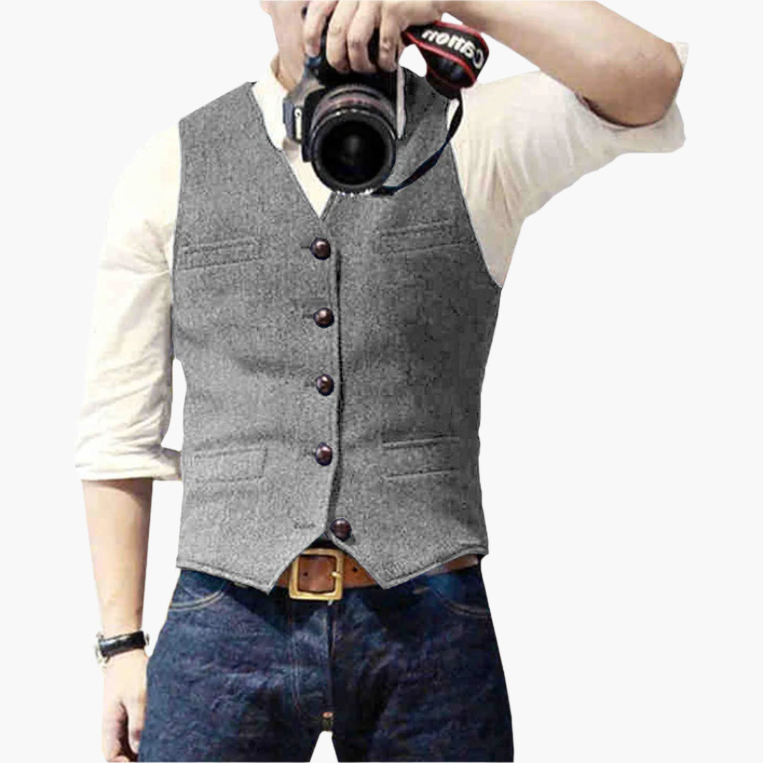 Men's Classic Tailored Vest – Versatile Smart Casual Waistcoat for Effortless Style