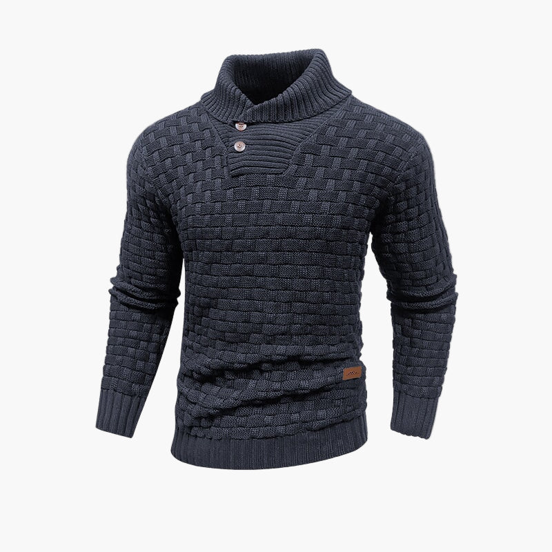 Men's Stylish Thermal Knit Pullover Sweater – Autumn Essential Classic Fit