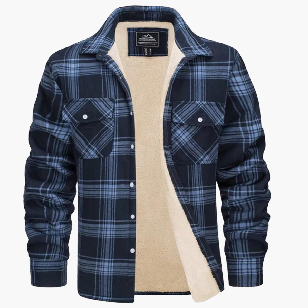 Men's Plaid Sherpa-Lined Winter Shirt Jacket – Classic Checkered Style for Cold Weather