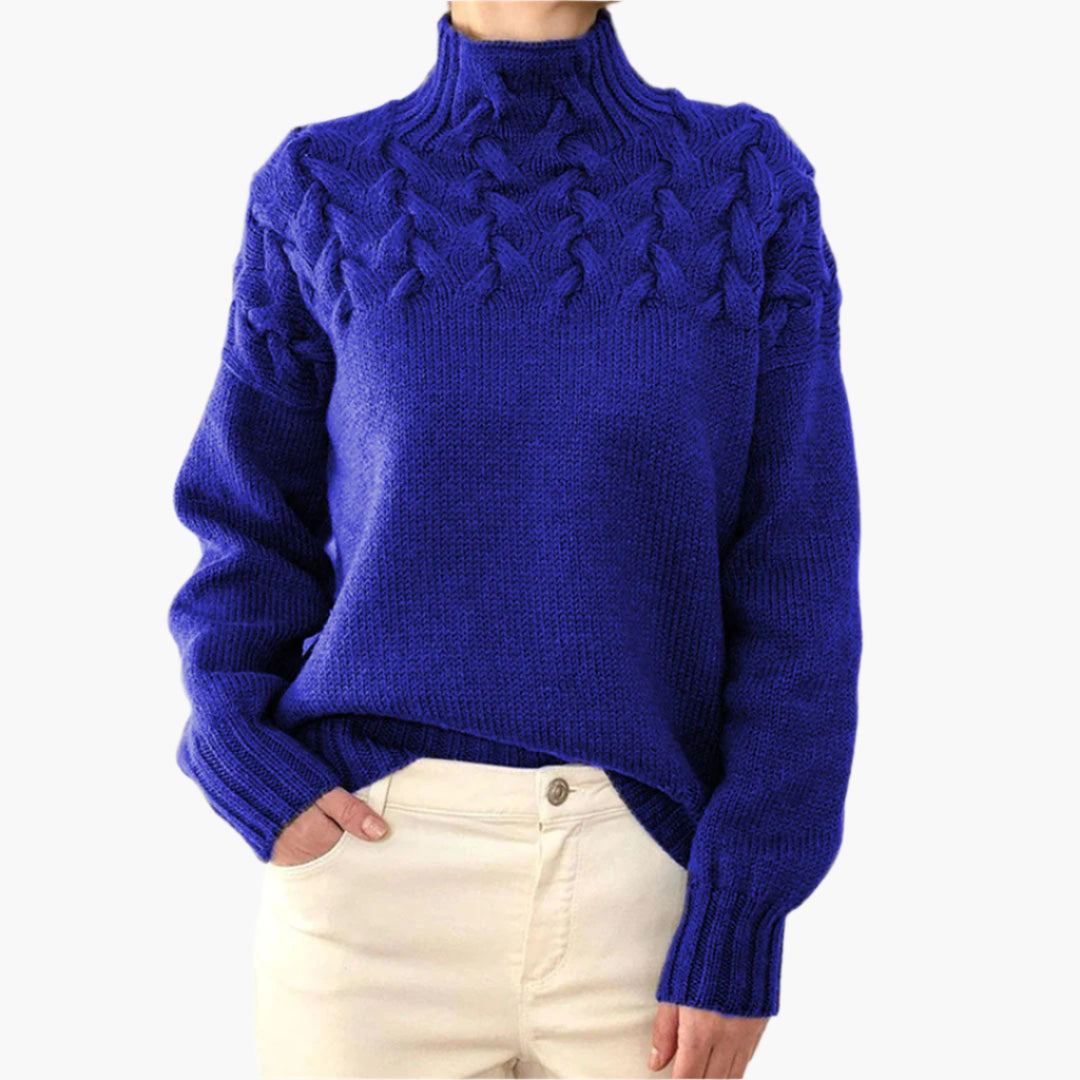 Women's Chunky Knit Turtleneck Sweater – Cozy Winter Style, Fashionable Pullover for Everyday Wear