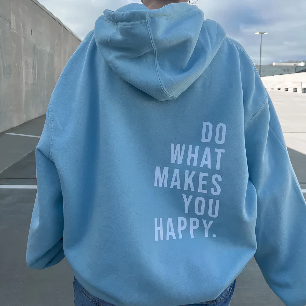 Women's Motivational Quote Hooded Sweatshirt – Casual Text Print Pullover for Everyday Comfort and Style