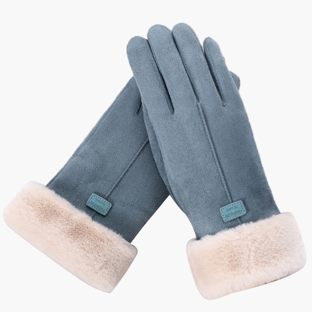 Women's Winter Touchscreen Waterproof Furry Gloves for Cold Weather