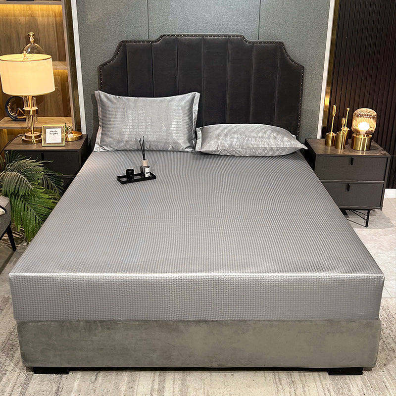 Vivienne – Luxe IJszijde Jacquard Hoeslaken Set van Drie Stukken