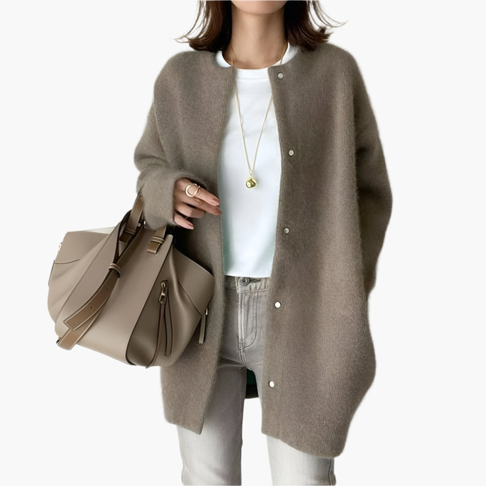 Women's Elegant Button-Up Cardigan Jacket – Casual Versatile Style