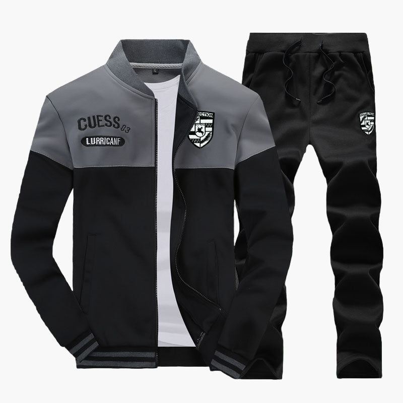 Men's Baseball Style Athletic Tracksuit Set – Sporty and Trendy Training Outfit
