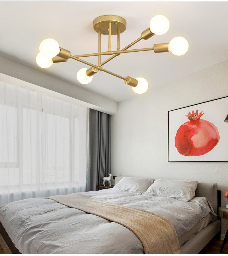 Rosalind – Industriële 6-lichts Plafondlamp van IJzerkunst