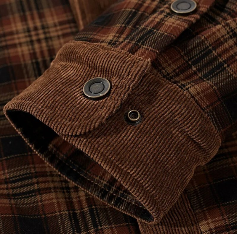 Men's Outdoor Plaid Shirt Jacket with Fleece Lining – Casual Adventure Style