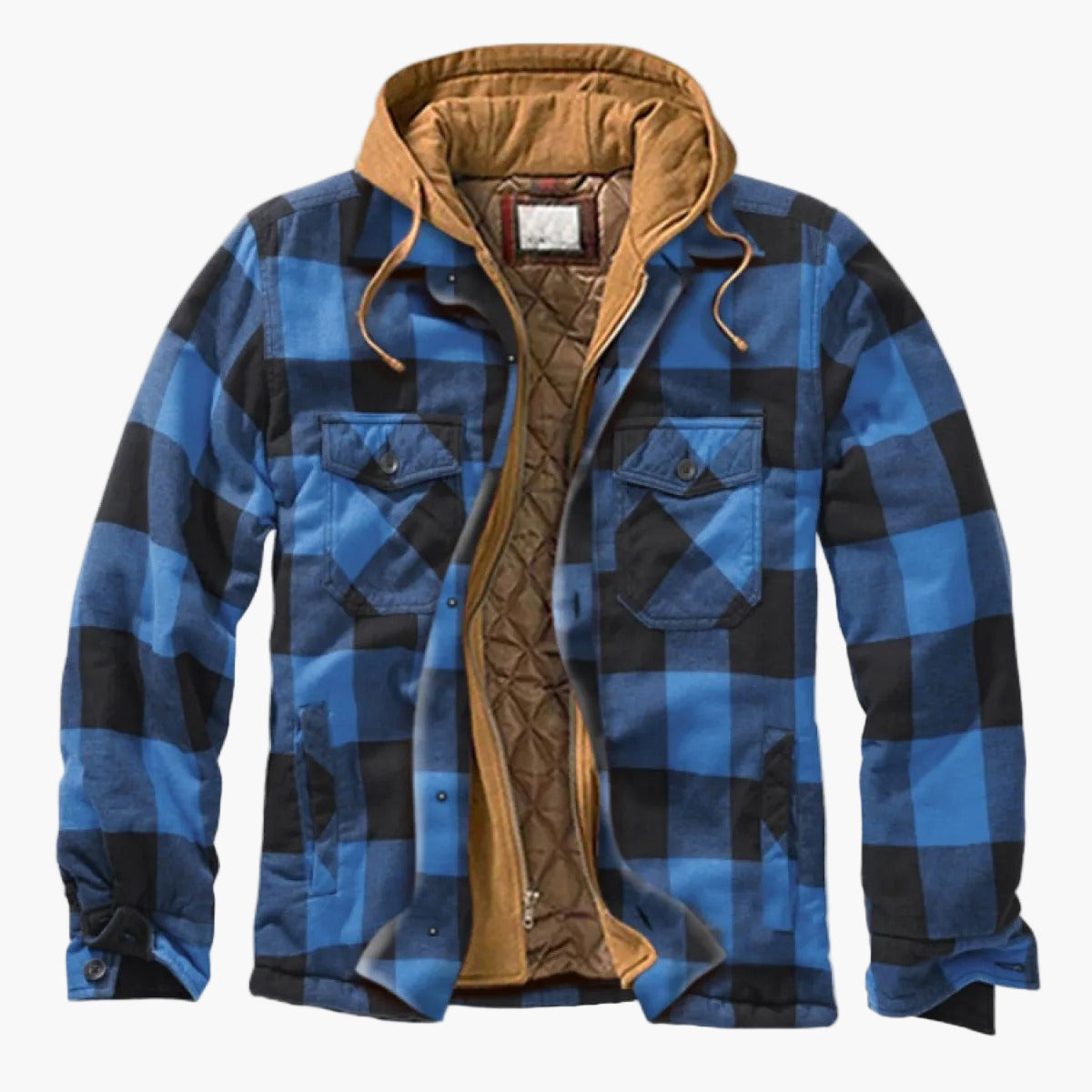 Men's Plaid Sherpa-Lined Hooded Shirt Jacket - Urban Casual Outerwear
