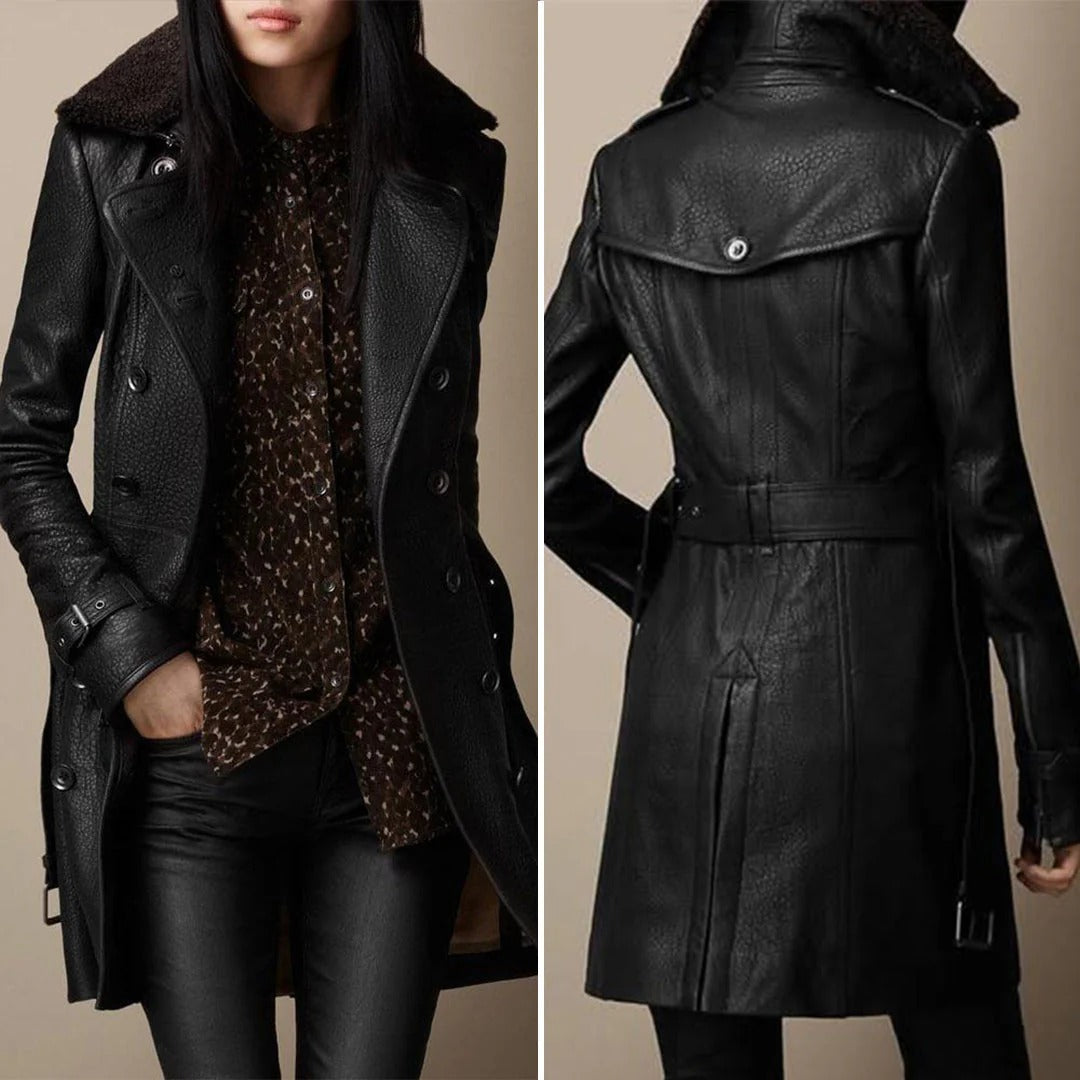 Women's Double-Breasted Trench Coat Fashion Forward Street Style