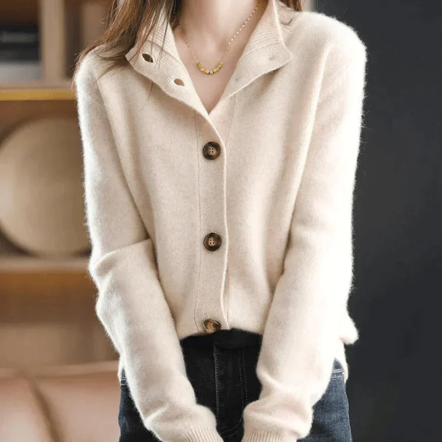 Women's Classic Button-Up Cozy Cardigan – Casual Fall & Winter Sweater