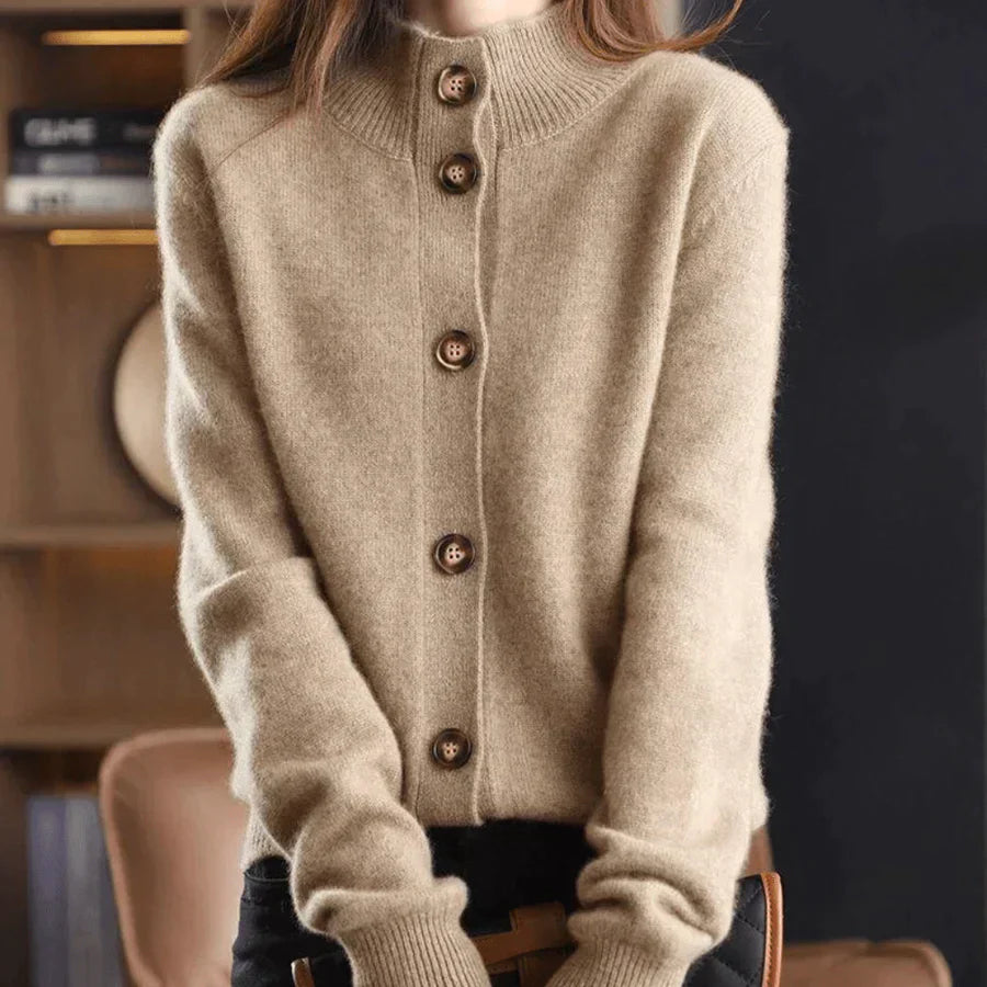 Women's Classic Button-Up Cozy Cardigan – Casual Fall & Winter Sweater