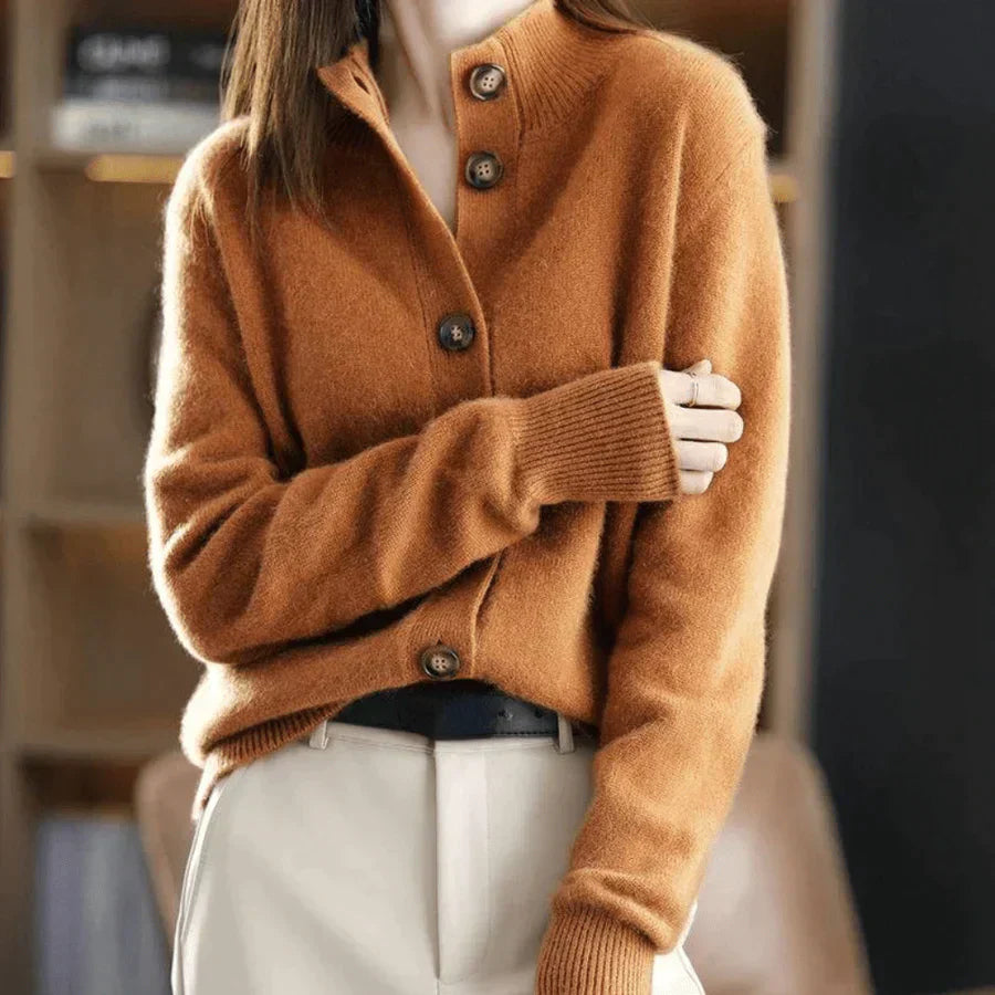 Women's Classic Button-Up Cozy Cardigan – Casual Fall & Winter Sweater