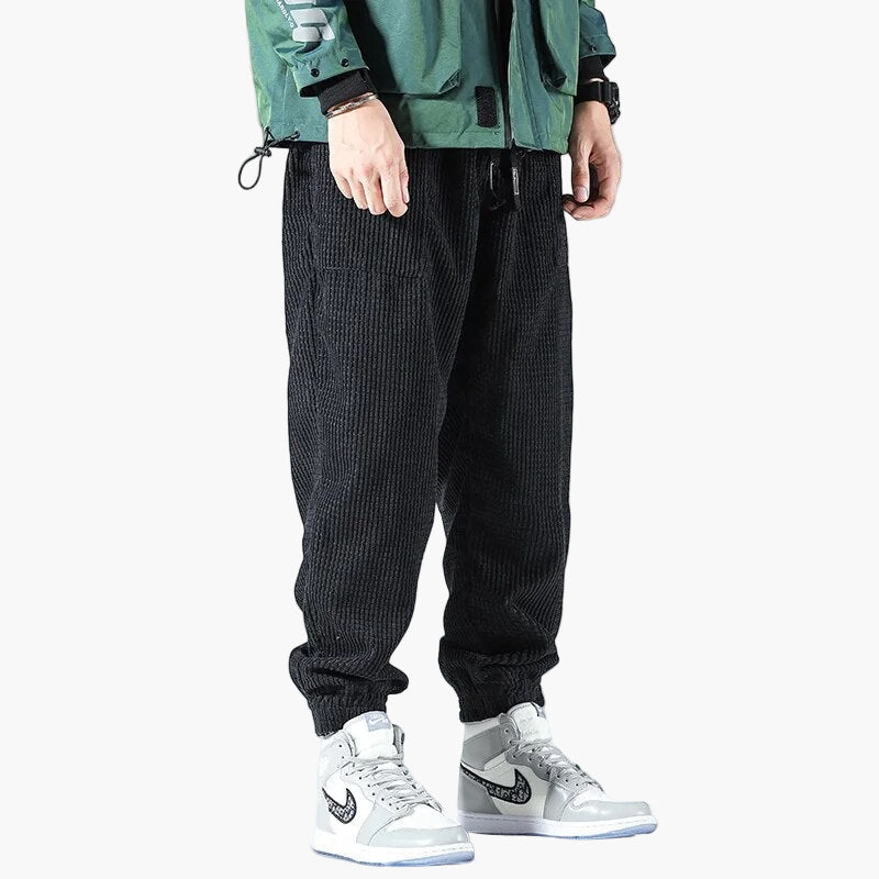 Men's Relaxed Fit Corduroy Jogger Pants for Casual and Streetwear Style