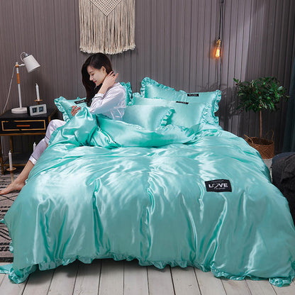 Zephyr – Luxe Washed Zijden Bedlinnen Set van Vier Stukken