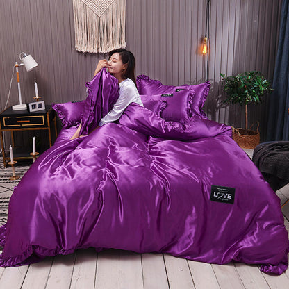 Zephyr – Luxe Washed Zijden Bedlinnen Set van Vier Stukken