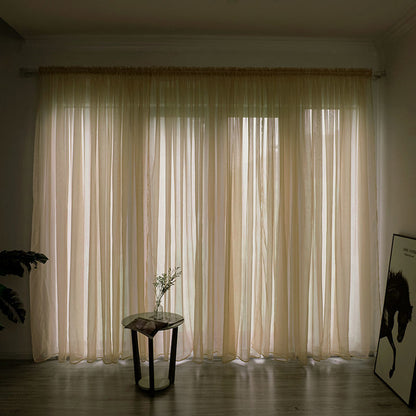 Haven – Eenvoudige en Moderne Balkon Gaze Gordijn in Effen Kleur
