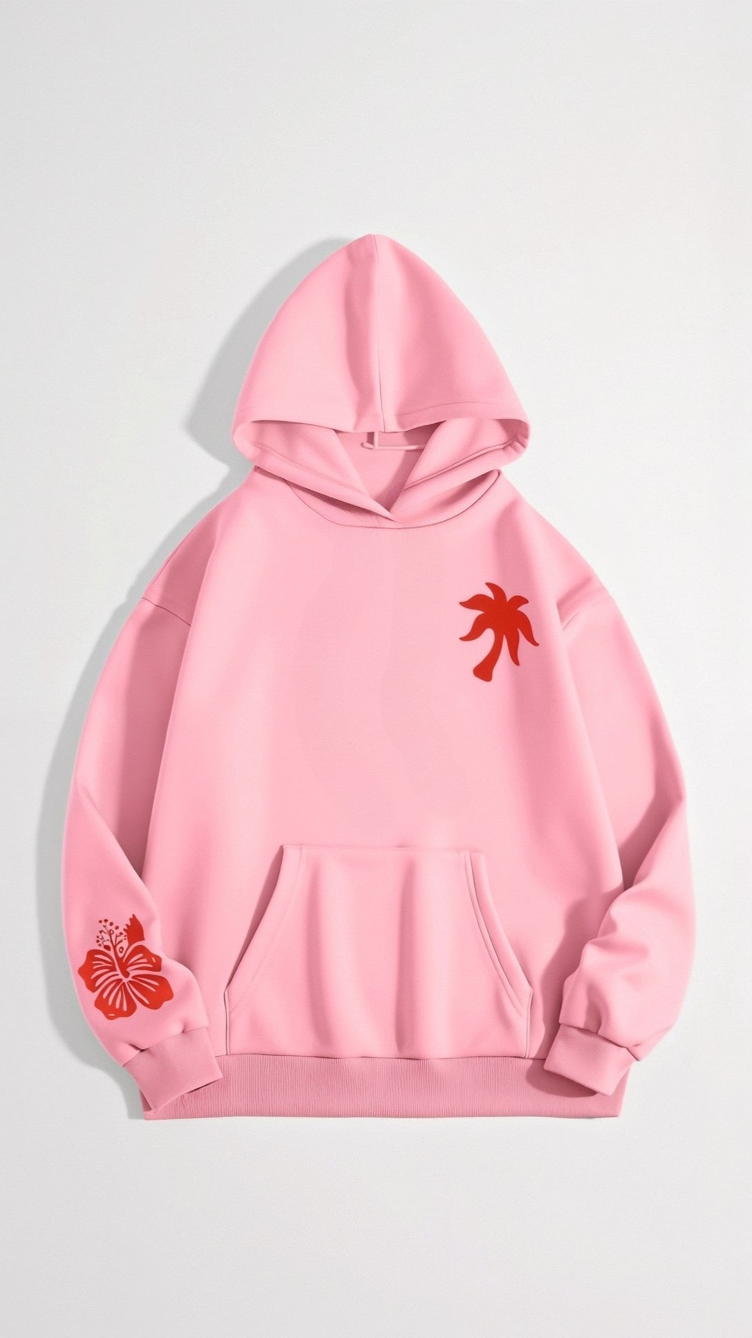 Women's Relaxed Fit Embroidered Tropical Hoodie – Everyday Casual Style