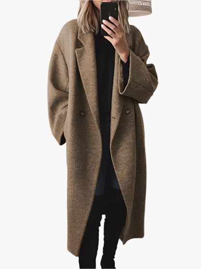 Women's Classic Long Winter Overcoat – Elegant Oversized Style for Autumn and Winter