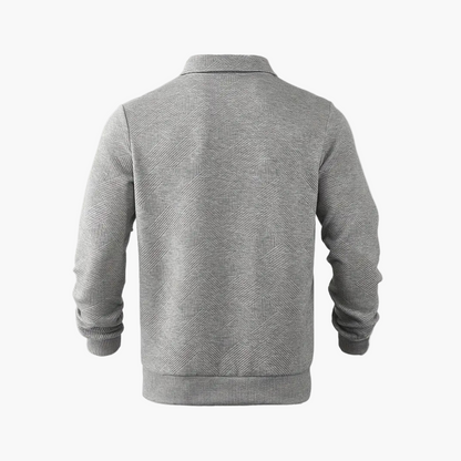 Men's Quarter-Zip Vintage Geometric Sweater – Relaxed Fit, Everyday Style