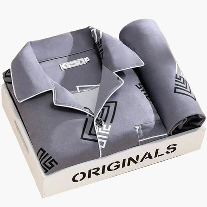 Men's Classic Print Pajama Set for All-Season Comfort and Relaxed Style