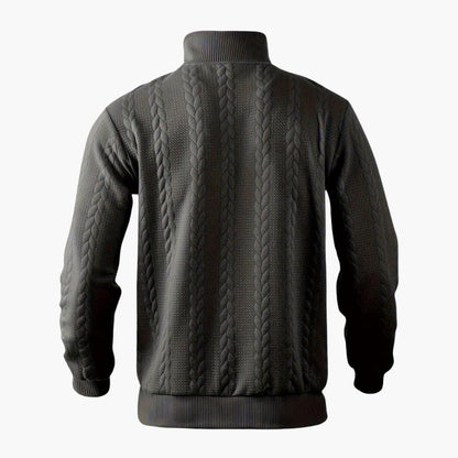 Men's Half-Zip Cable Knit Pullover Sweater for Casual and Everyday Style