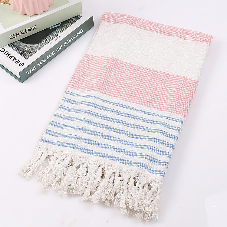 Celestine – Gestreepte Katoenen Strandhanddoek 100x180cm