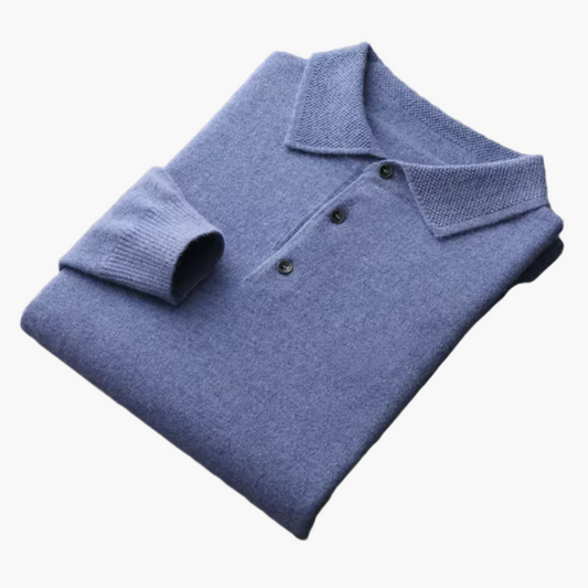 Men's Classic Long-Sleeve Polo Sweater – Timeless Business & Casual Style