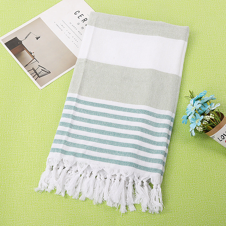 Celestine – Gestreepte Katoenen Strandhanddoek 100x180cm