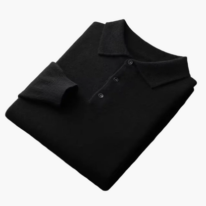 Men's Classic Long-Sleeve Polo Sweater – Timeless Business & Casual Style