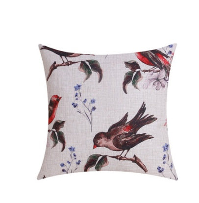 Odette – Retro Decoratieve Kussenhoes met Parijs Eiffel Toren en Bloemen