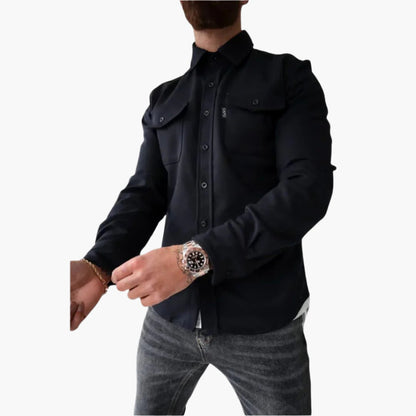 Men's Modern Button-Through Jacket Overshirt – Versatile Casual Smart Style