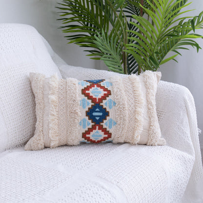 Solace – Tufted Throw Pillow met Marokkaanse Franje