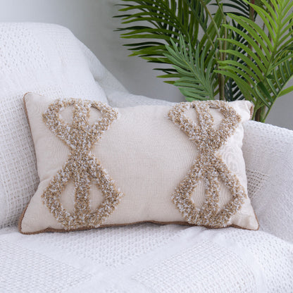 Solace – Tufted Throw Pillow met Marokkaanse Franje