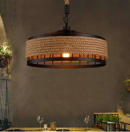 Persephone – Creatieve HANGLAMP van IJzer met Henneptouw