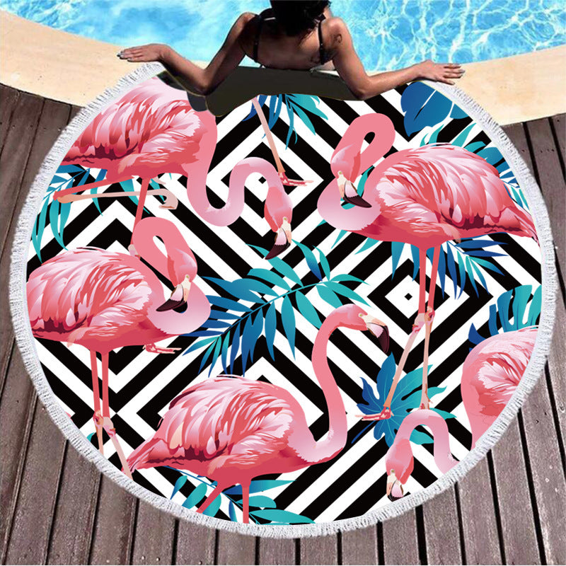 Eleonora – Rond Geprinte Strandhanddoek
