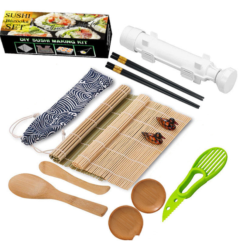 Leontine – Creatieve Sushi Set van Bamboehout met Vrije Combinatie en Rolgordijn