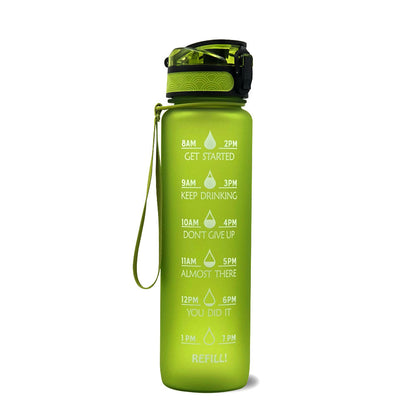 1L Motiverende Drinkfles met Tijdmarkeringen – Lekvrije BPA-vrije Tritan Sportfles – Kleurovergang Design