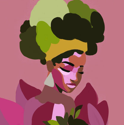 Iris – Douchegordijn met Graffiti Kunst van een Afrikaanse Meisje