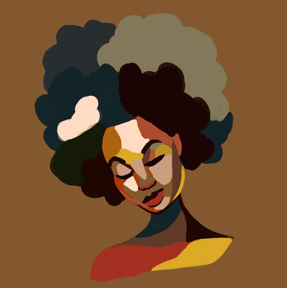 Iris – Douchegordijn met Graffiti Kunst van een Afrikaanse Meisje